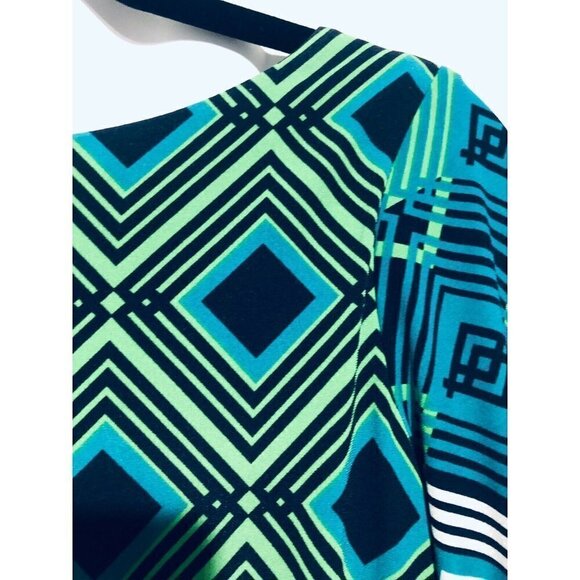 Eliza J Dress Womens 6 Multicolor Geometric Print Jersey Knit Retro Y2K Boho - Picture 3 of 5